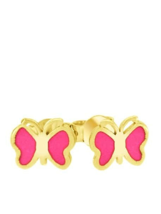 Eforo Gold Plated Kids Earrings Studs Butterflies from Silver