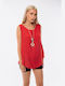 Dress Up Women's Blouse Sleeveless Red