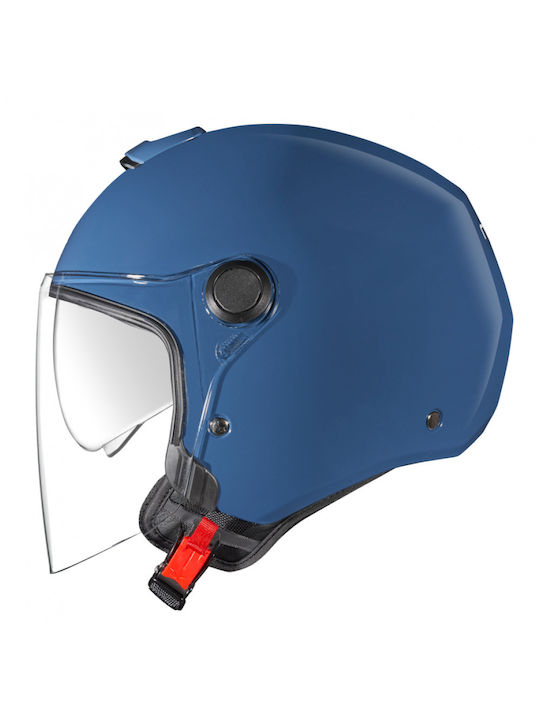 Nexx Plain Denim Blue Motorcycle Helmet Jet DOT / ECE 22.06 1325gr with Sunvisor