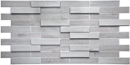 Panouri Decorative 3D Din PVC Cu Adeziv White Oak Alb 98x48x0.3cm