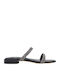 Leather Women's Flat Sandals in Black Color