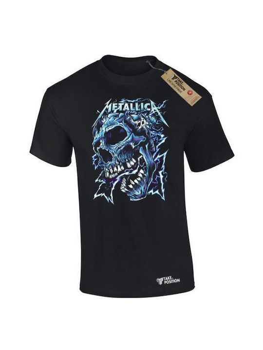 Men's T-shirt Cotton Takeposition Metallica Thunder Attack Black 320-7510b-02