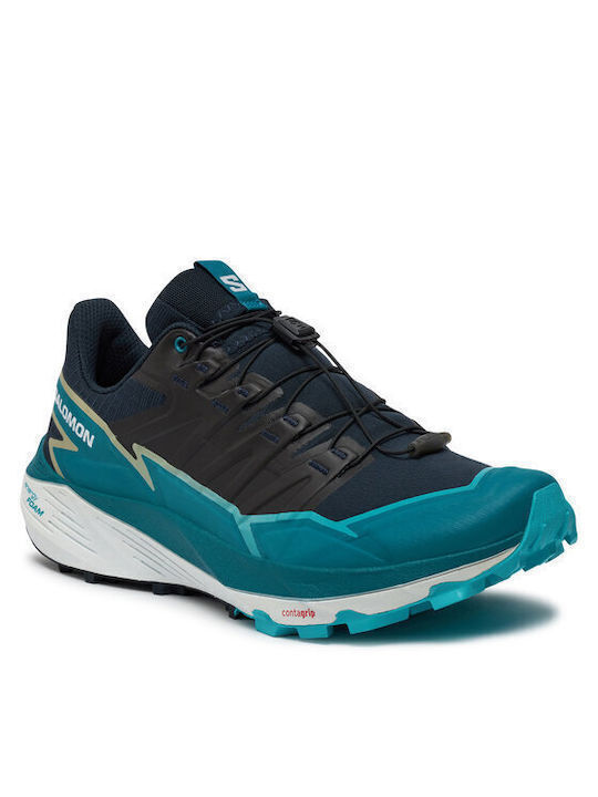 Salomon Cross Thundercross Herren Sportschuhe Trail Running Carbon / Tahitian Tide / Peacock Blue