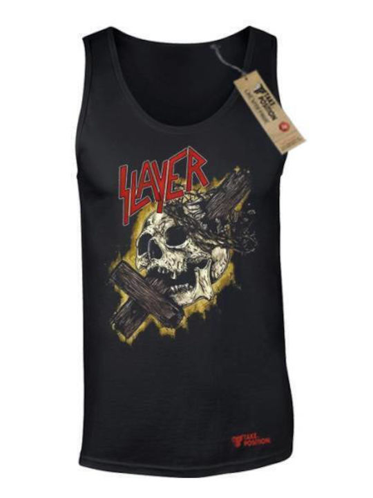 Ärmelloses Herren Musikbands Takeposition Slayer Schwarzes Shirt 330-7526b-02