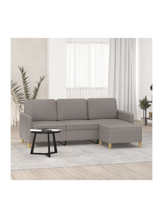 vidaXL Three-Seater Brown Fabric Couch 198x77x8...