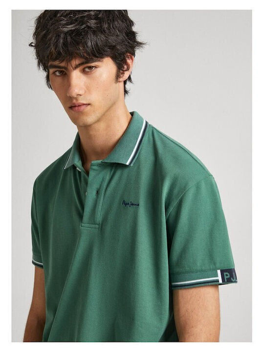 Pepe Jeans Bluza Bărbătească cu Mânecă Scurtă Polo verde junglă