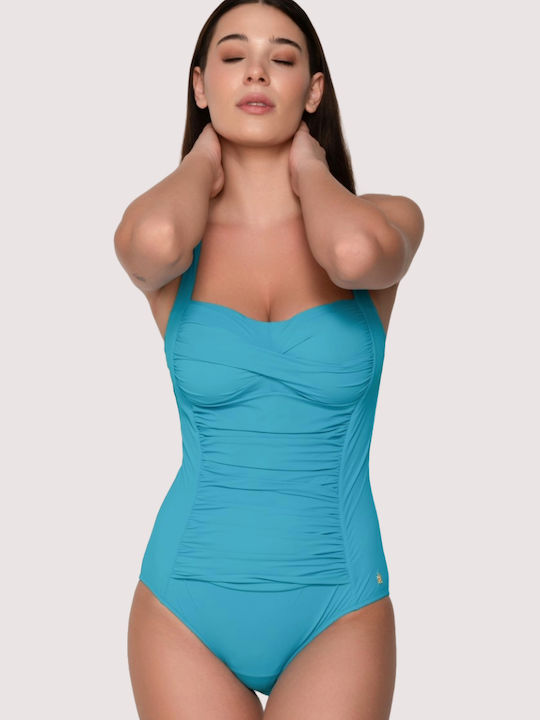 Luna Women's One-Piece Swimsuit Turquoise Large...