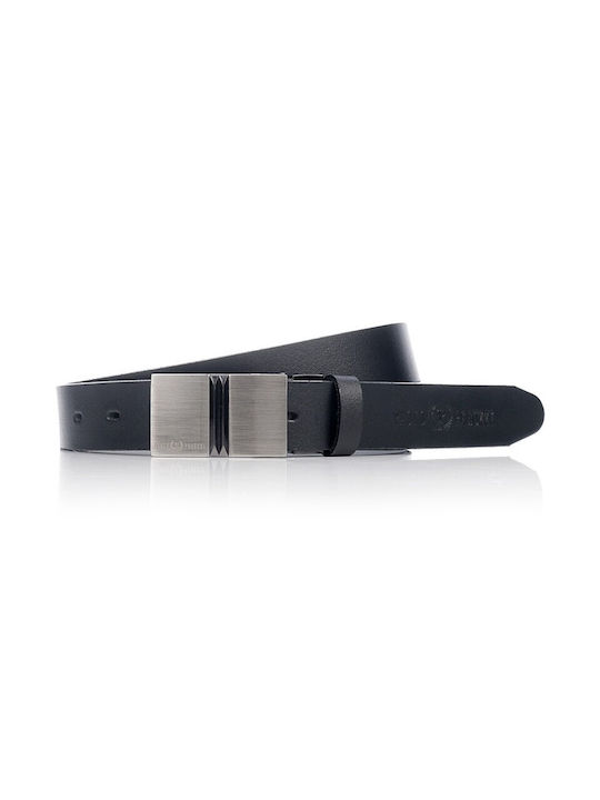 Paolo Peruzzi Men's Leather Belt Black