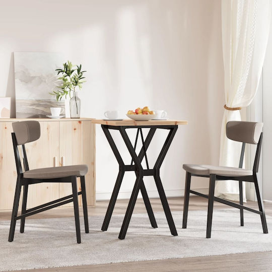 Square Table Dining Room from Solid Wood & Metal Coffee 50x50x75.5cm
