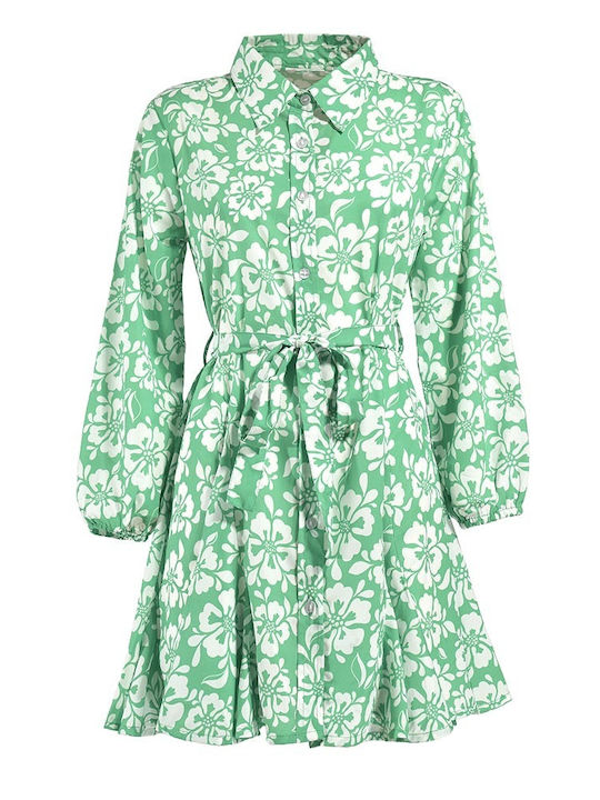 Ble Resort Collection Mini Φόρεμα Πρασινο/λευκο