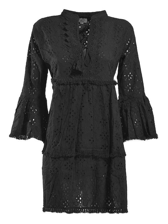 Ble Resort Collection Φόρεμα με Βολάν Μαυρο