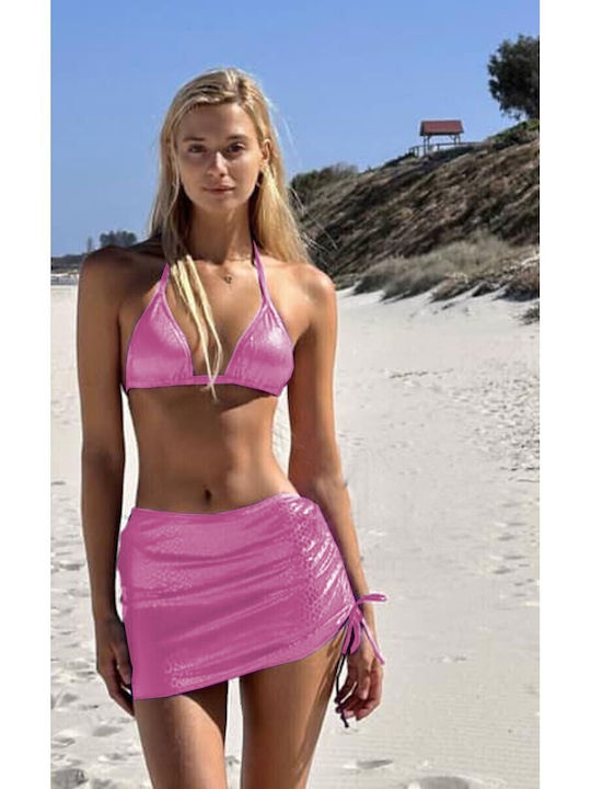 Set Bikini 3 Τεμαχίων Ροζ