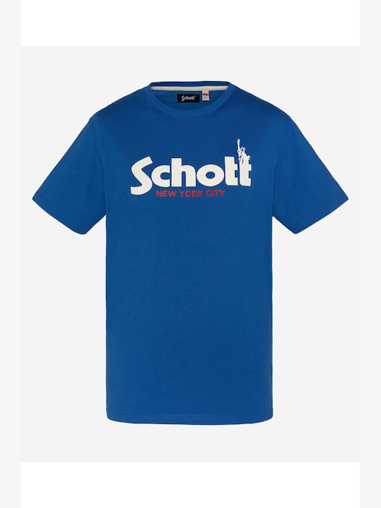 Schott Tstroy Bluza Bărbătească cu Mânecă Scurtă albastru regal