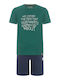 Kids' Set with Shorts Summer 2pcs Green-blue Navy-white