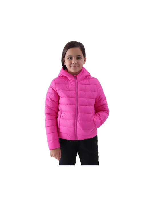 4F Kids Quilted Jacket with Hood Pink