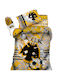 Palamaiki Sheet Set Semi-double with Elastic Band Cotton Aek yellow-black 170x260cm 3pcs