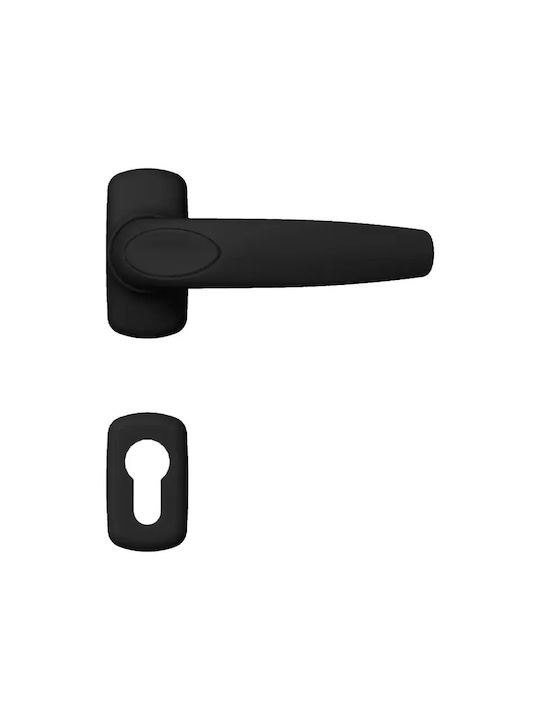 Access Hebel Mittlere Tür mit Rosette Paar Black