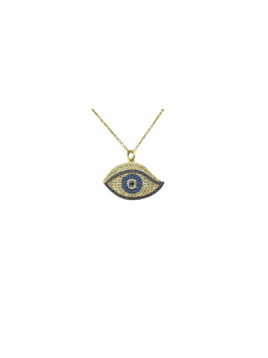 Necklace Eye from Gold Plated Steel