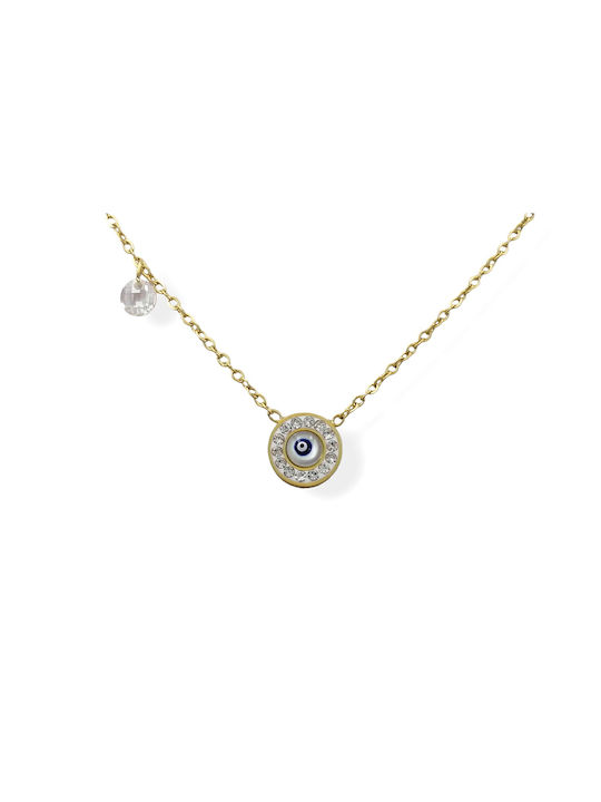 Necklace Eye from Gold Plated Steel