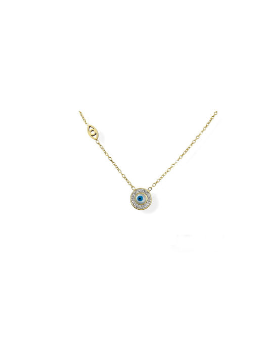 Necklace Eye from Gold Plated Steel