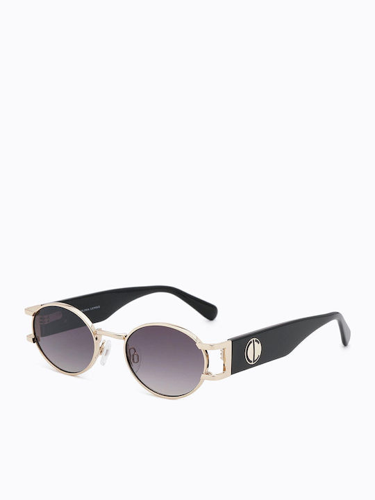 Carolina Lemke Unisex Gold Frame Sunglasses with Gradient Lens Carolina Lemke CL1407 Brown w/Gold Prescription Sunglasses main image 4
