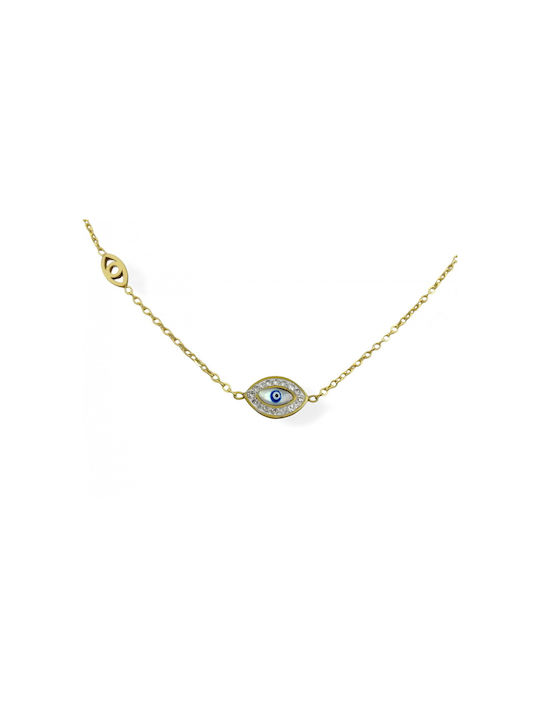 Necklace Eye from Gold Plated Steel