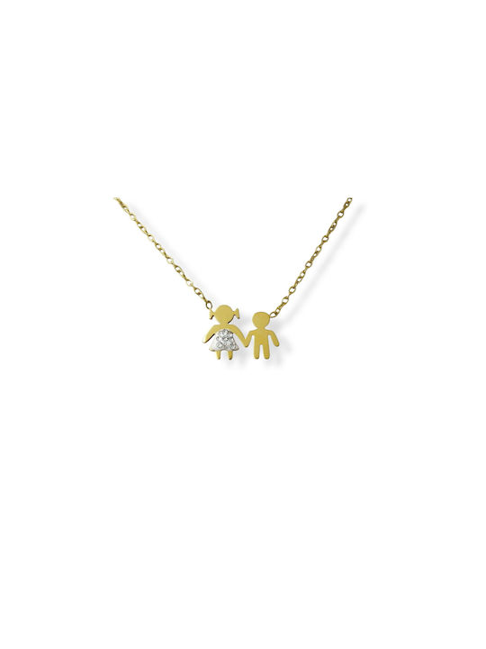 Necklace Family from Gold Plated Steel