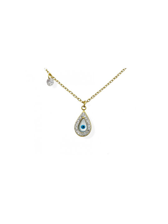 Necklace Eye from Gold Plated Steel