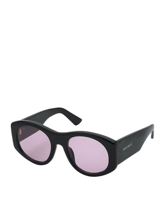Nina Ricci Women's Sunglasses with Black Plastic Frame and Pink Lens SNR396 700Y