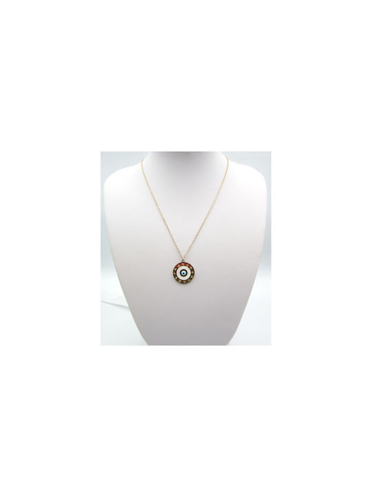 Necklace Eye from Pink Gold Plated Steel