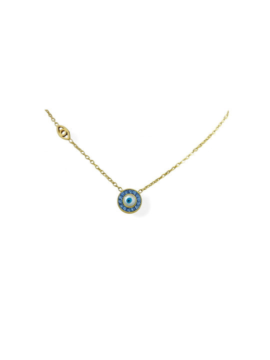 Necklace Eye from Gold Plated Steel