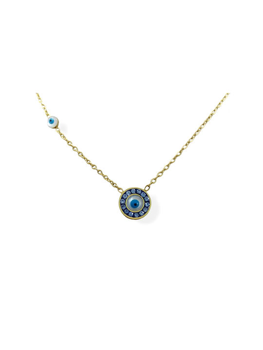 Necklace Eye from Gold Plated Steel