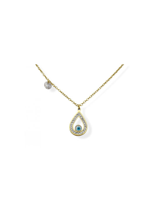 Necklace Eye from Gold Plated Steel