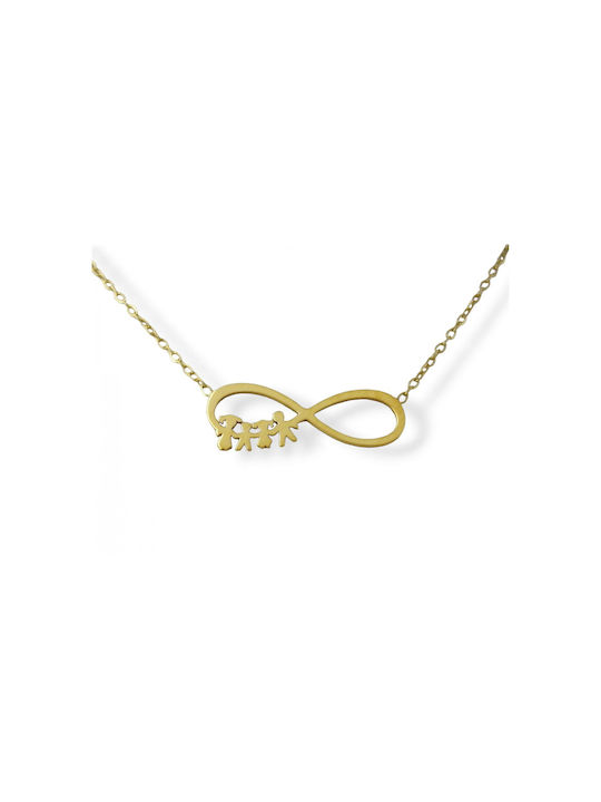 Necklace Infinity from Gold Plated Steel