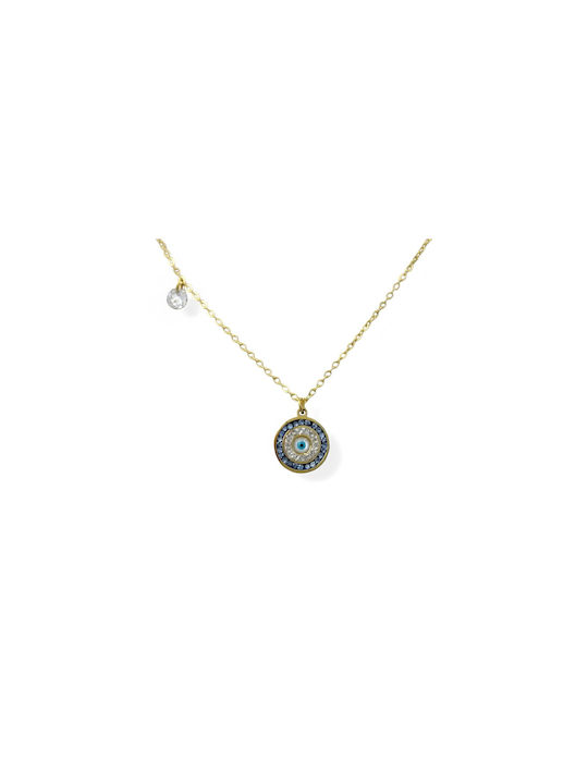 Necklace Eye from Gold Plated Steel