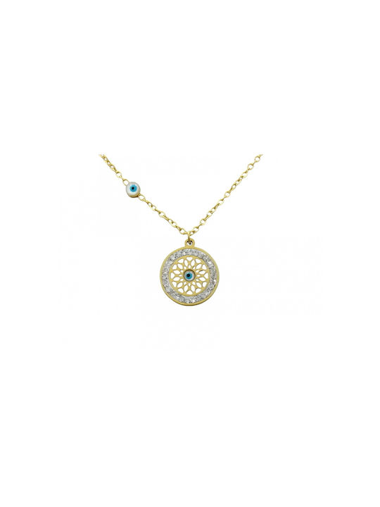 Necklace Eye from Gold Plated Steel