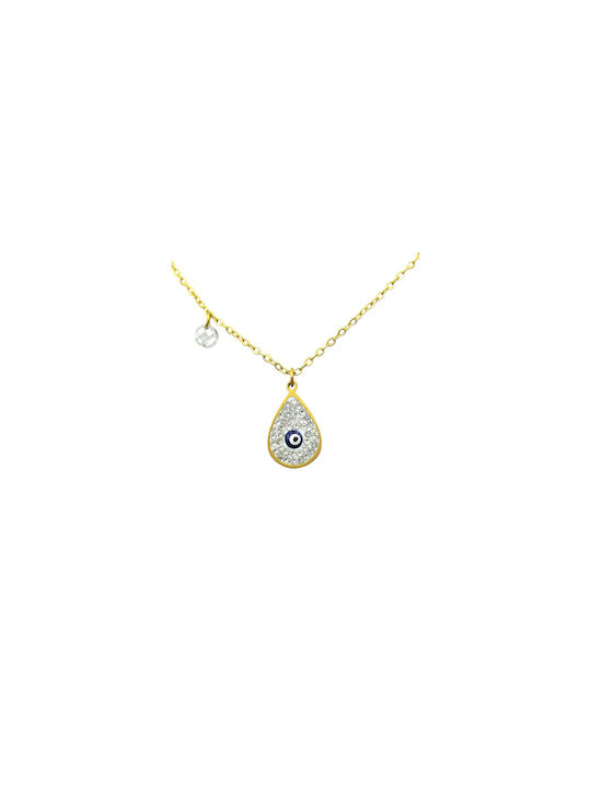 Necklace Eye from Gold Plated Steel