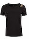 Emporio Armani Women's Athletic Blouse Short Sleeve Black