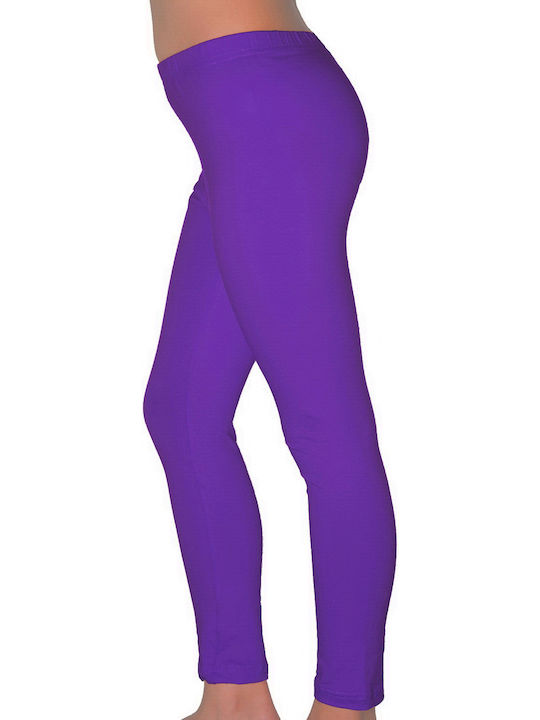 Children's leggings long cotton Greek-purple