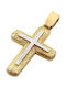 14K Gold männliches Kreuz, T00419