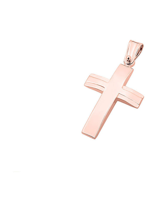 14K Pink gold men's cross, T02219