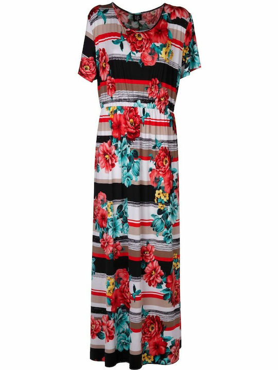 GR FASHION Maxi floral stretch dress cotton