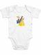 Baby bodysuit with zipper princess White