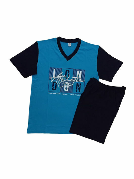 Men's Summer Pajamas Lion Blue