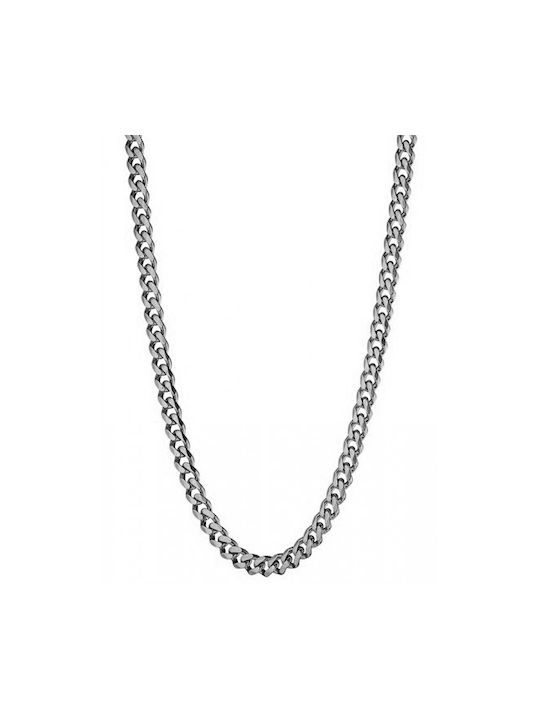 Unisex neck chain made of stainless steel 316L in silver color N-03507