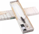 FRANCESCO RUBINATO set of white winged pen set & ink in gift box