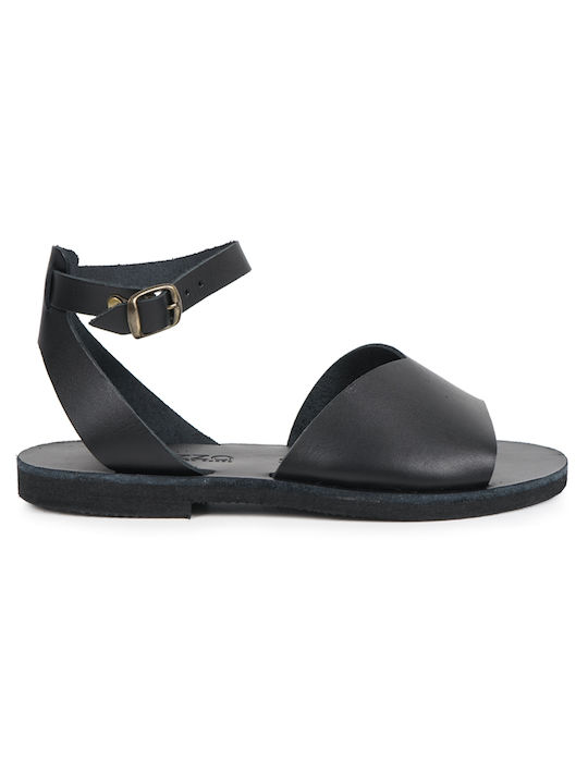 Handmade Sandals with V Cut on the Strap - Black 15621