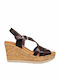 Kelara women's platforms K02639 brown