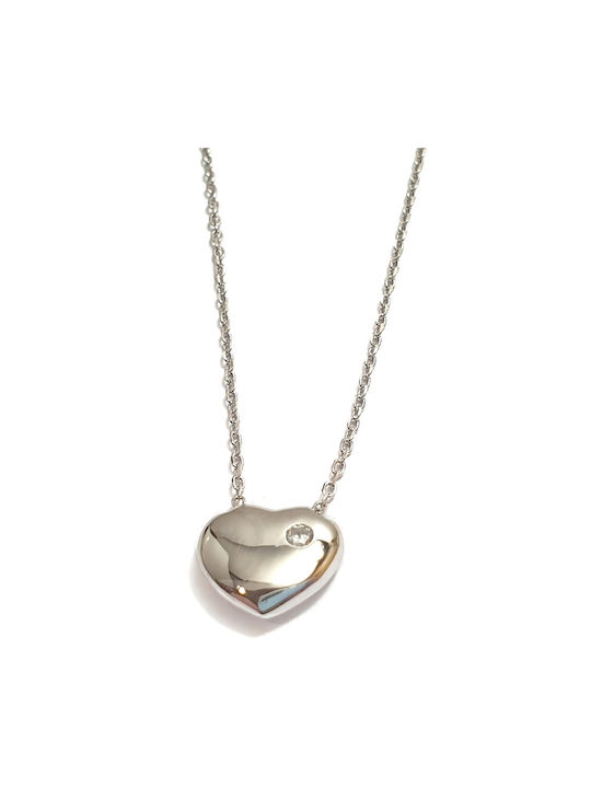 Necklace Silver Heart necklace with patent