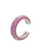 Ear Cuff Earring in Pink with Strass